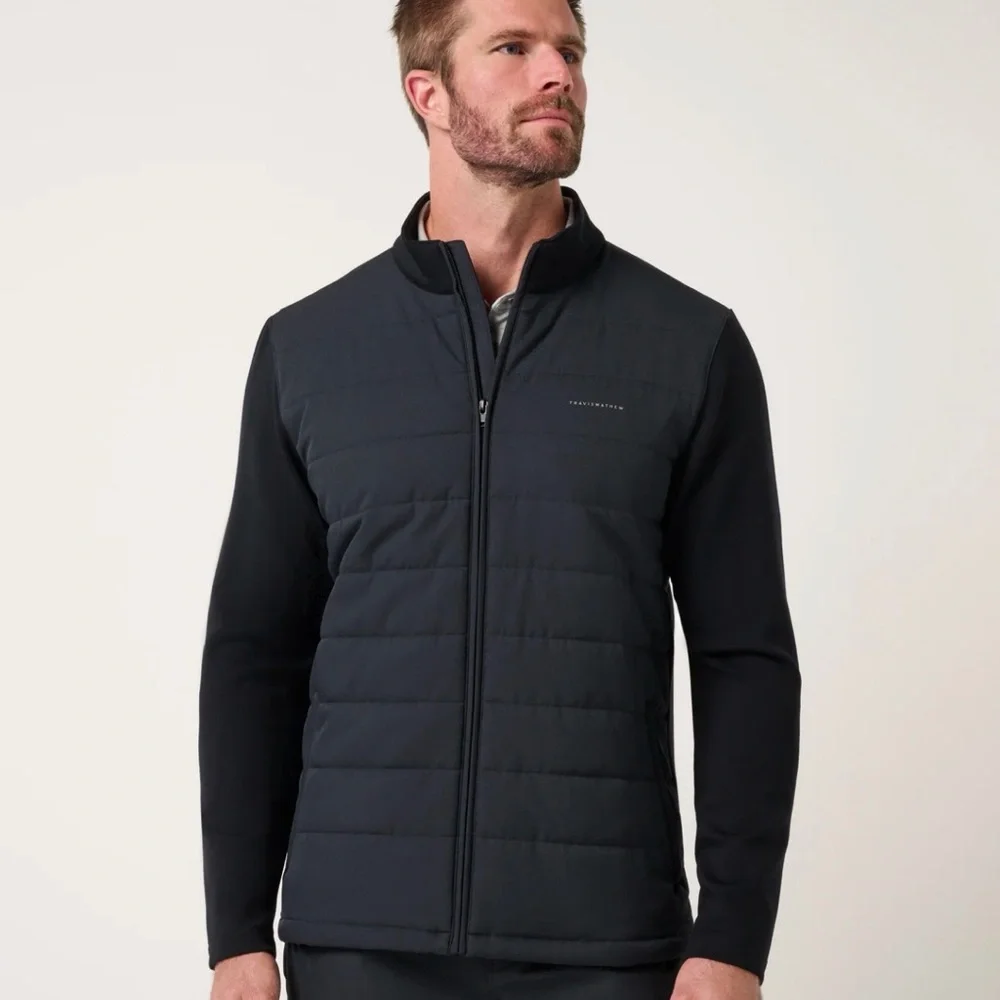 Travis Matthew‎ Point Of Sail Men's Black Quilted Jacket Size Large